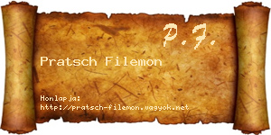Pratsch Filemon névjegykártya